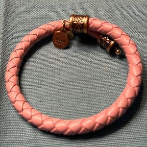 Alex and Ani Road to Romance Pink Braided Leather Wrap Begonia Vintage 66